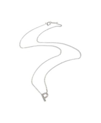 Sterling Silver Diamond Initial P Pendant