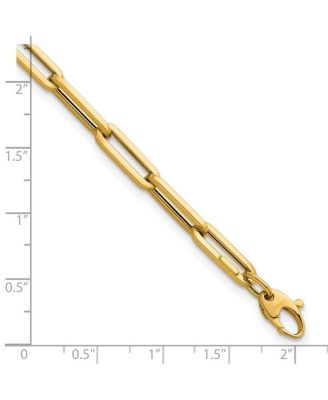 Solid 18k Gold Italian 7.5 Inch 5.3mm Squared Paperclip Link Bracelet