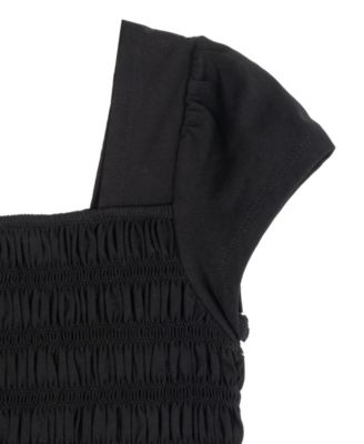 Girls' 7-16 Smocked Top and Embroidered Gauze Shorts, 3-Piece Set