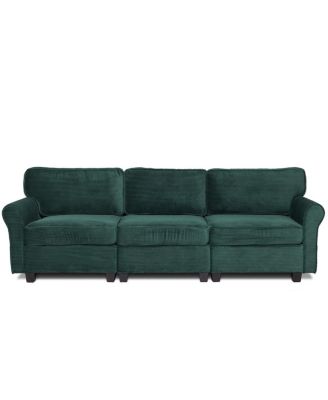 94" 3-Seater Corduroy Sofa Couch with Deep Seats & Removable Cushions
