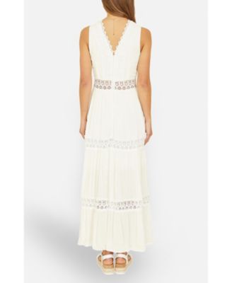 Women's Lace Trim Cotton Maxi Sun Dress