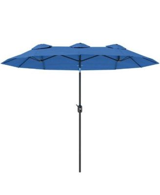 Outdoor Umbrella,Double-sided Patio Umbrella,with Push Button Tilt and Crank,3 Air Vents and 12 Ribs