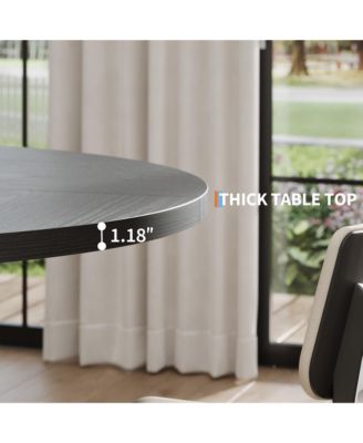 Round Dining Table for 4-6 People, 47 Inches Dining Room Table with Pedestal Base (Table Only)