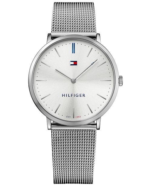 Tommy Hilfiger Men S Slim Sophisticated Sport Stainless Steel Mesh Bracelet Watch 40mm 1781690 Reviews Watches Jewelry Watches Macy S