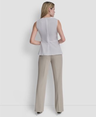 Women's Sleeveless Cotton Polin Ruched Front Top