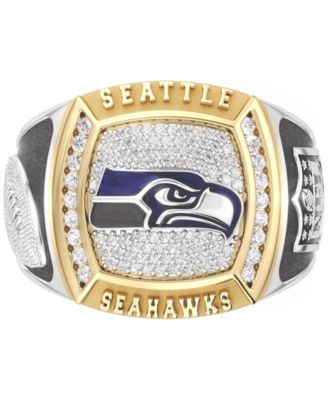 Men's Diamond Ring (3/8 ct. t.w.) in Sterling Silver with Gold Over Silver and Enamel