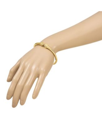 Solid 18k Gold Panther Head Hinged Cuff Stackable Bangle Cuff Bracelet
