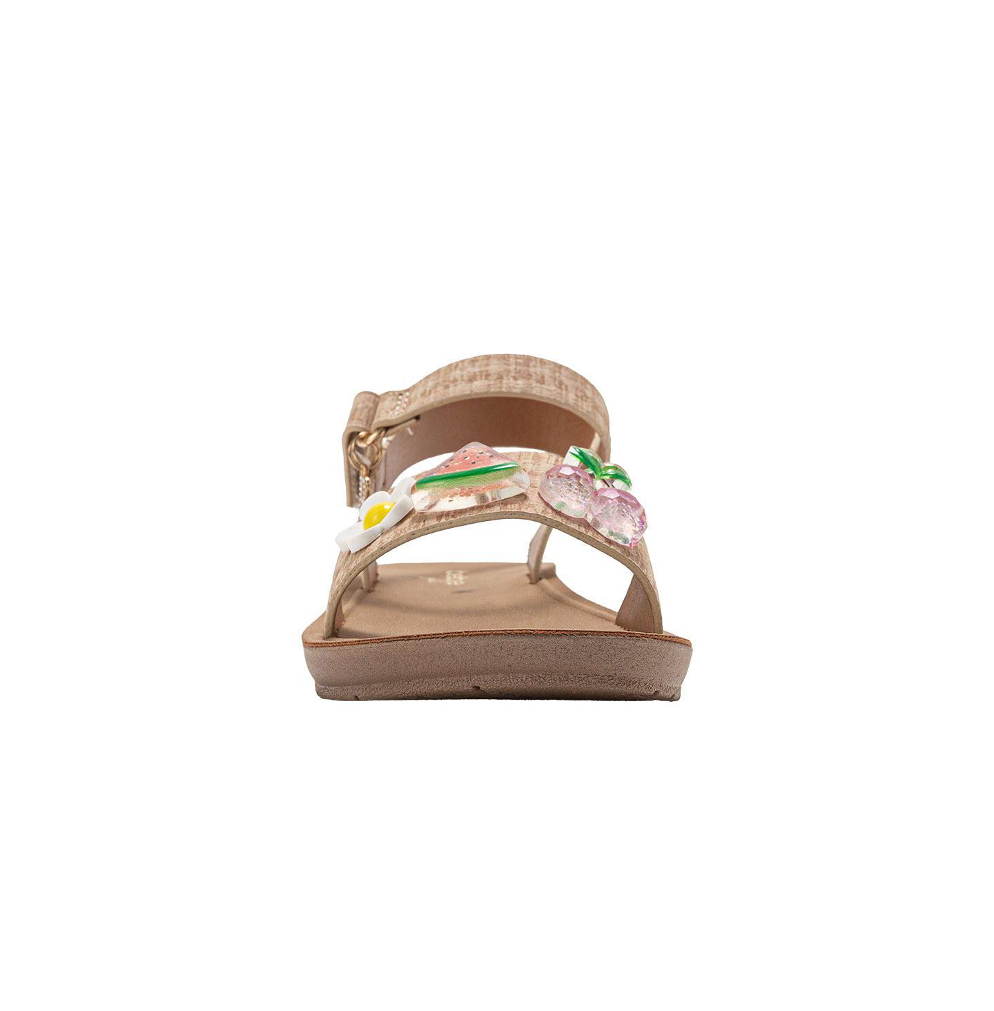 Сандалии Bebe Fashion Sandals - Comfy Dressy Shoes with Fruit and Flower Charms для девочек, цвет: Рыжевато-коричневый — фото 5