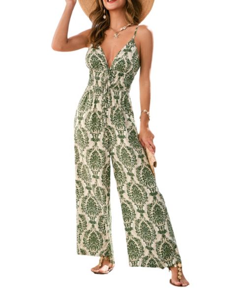 Женский комбинезон Cupshe Type A Ornate Jumpsuit, цвет: Зелёный