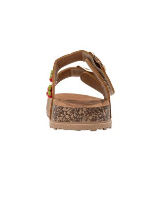 Big Girls Sandals - Comfortable, Easy Slide-On with Cherry Charm Detail