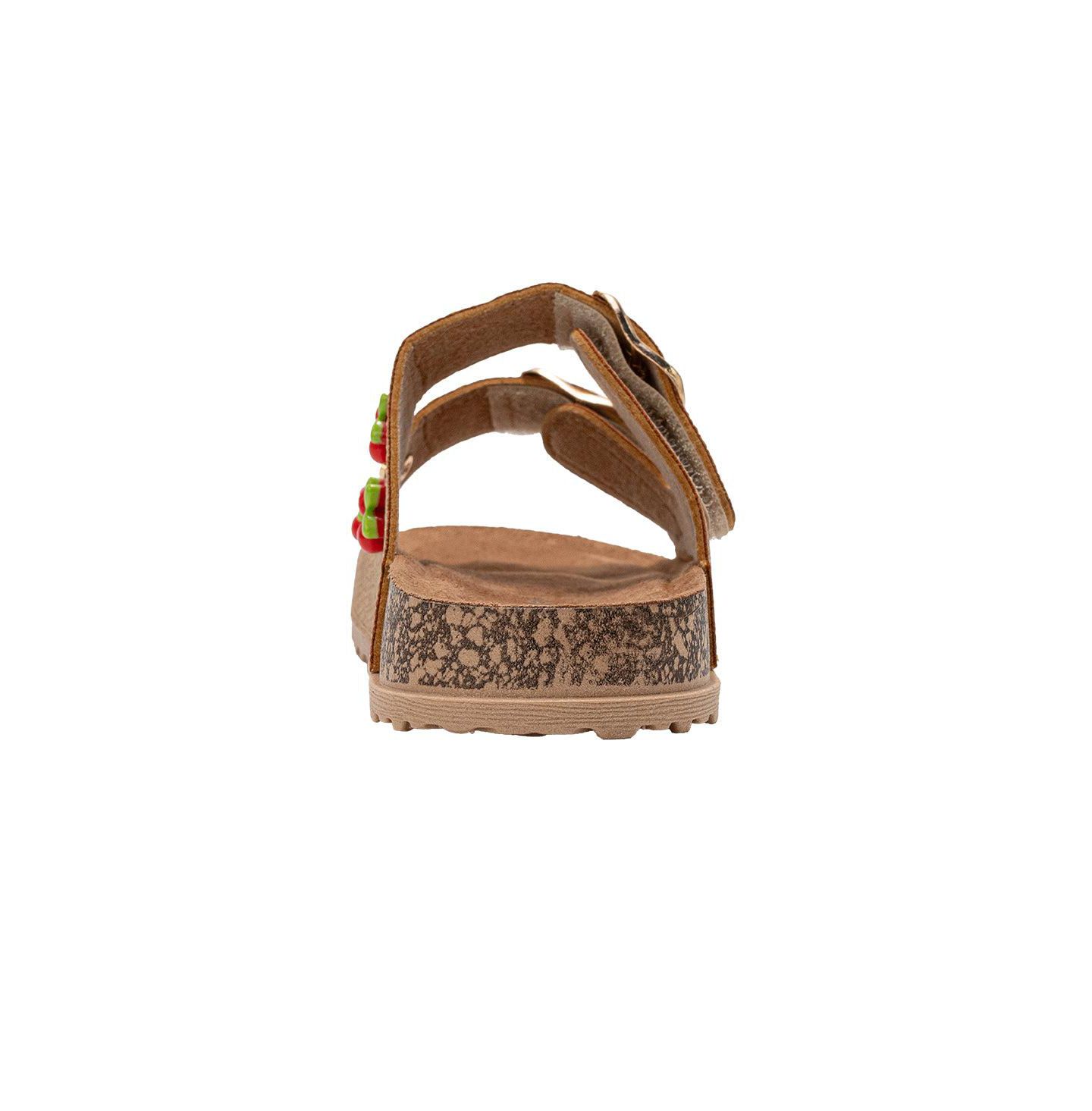 Сандалии Bebe Sandals - Comfortable, Easy Slide-On with Cherry Charm Detail для девочек, цвет: Рыжевато-коричневый — фото 3