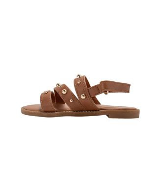 Little Girls fashion Sandals with Dome Stud Logo hw