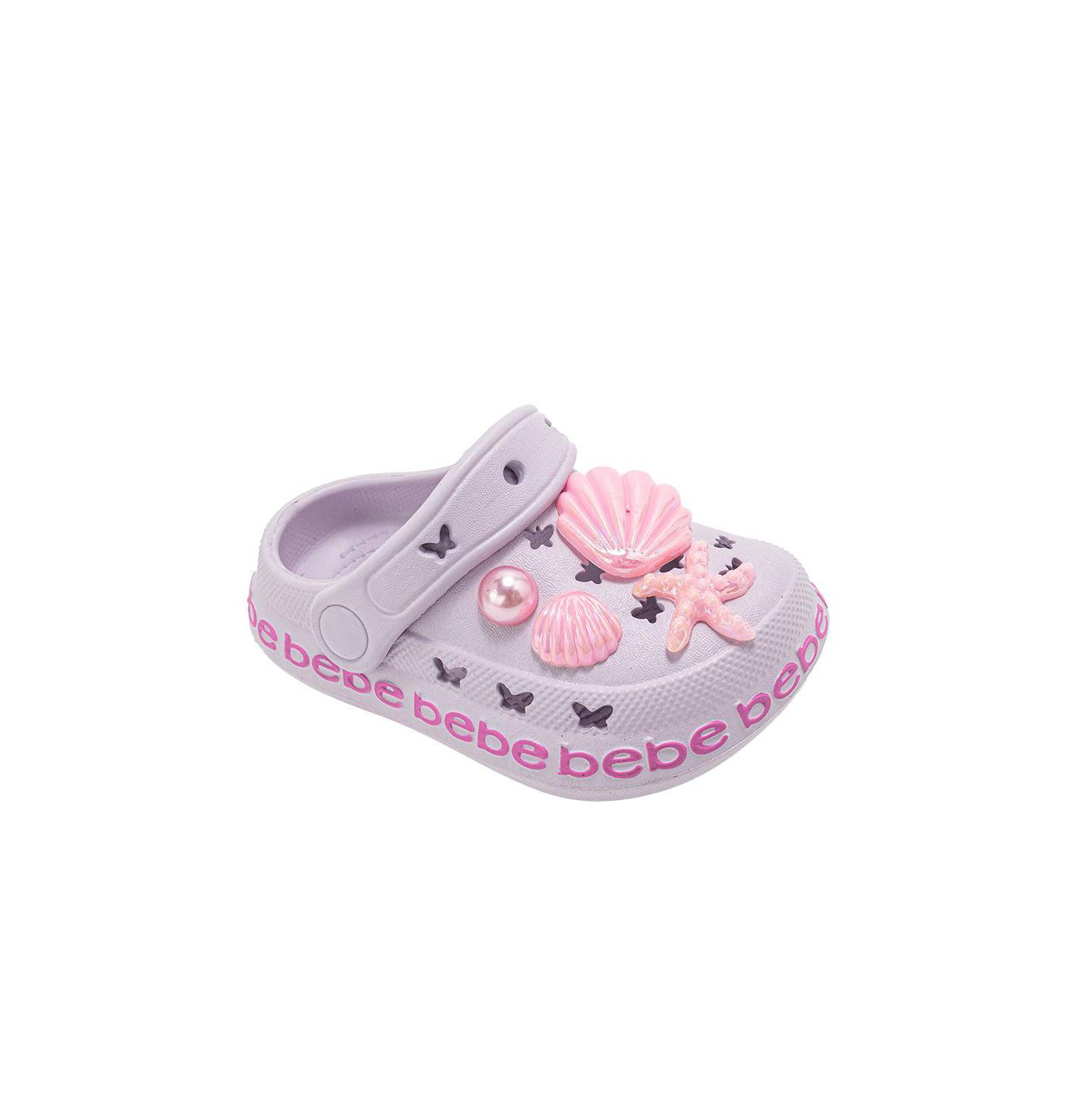 Сабо Bebe Lightweight EVA Clogs - Slip - On Comfy Shoes with Sea Life Charms для девочек, цвет: Лавандовый — фото 1