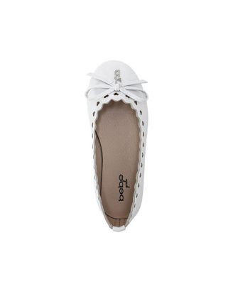 Girls Girl's  Ballet Flats – Comfy Easy Slip-On Shoes with Cut-Out Detail, Bow & Hanging Charm