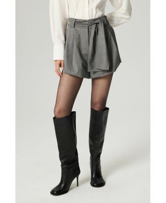 Women's Belted High-Waist Mini Shorts