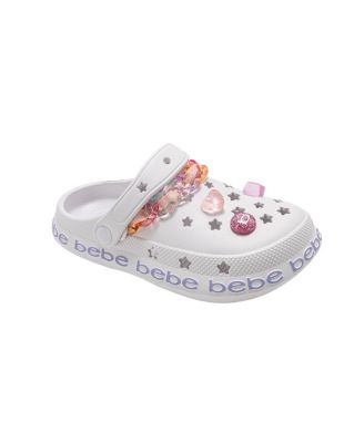Little Girls EVA Clog with Chain with Logo Grosgrain Ribbon and Charms