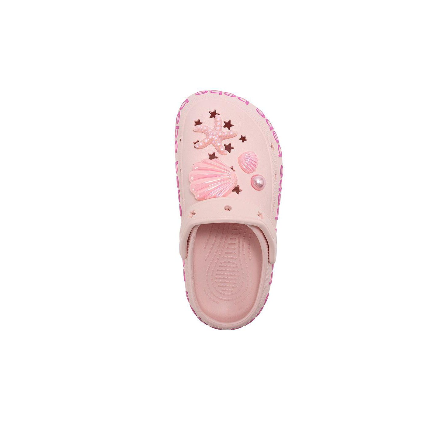 Сабо Bebe Lightweight EVA Clogs Slip - On Comfy Shoes with Sea Life Charms для девочек, цвет: Розовый — фото 6