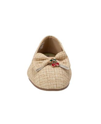 Little Girls Girl's  Ballet Flats - Comfortable Lightweight Shoes with Cherry Charm, Bow & Heart Rivet