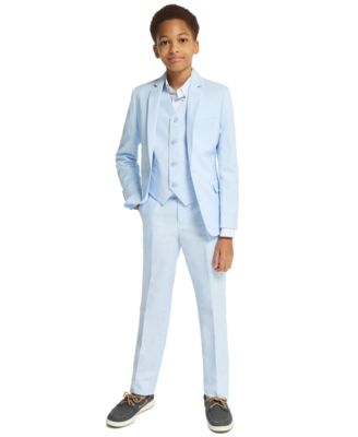Boys' 8-20 Tri-Blend Linen Zip Closure Suit Pants