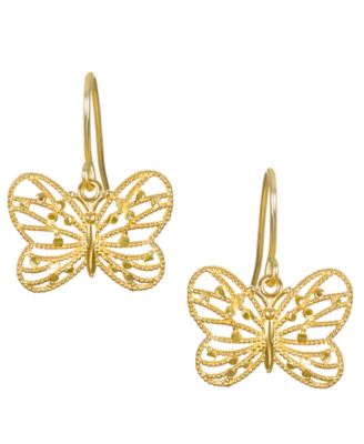 Diamond-Cut Butterfly Earrings in 10k Yellow Gold