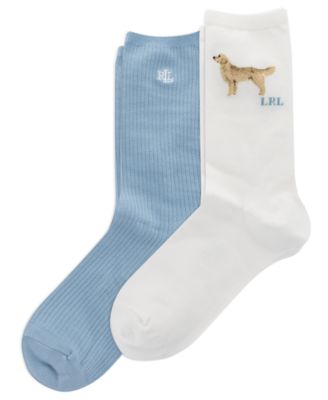 Women's Spring Dog Motif Socks, 2-Pack