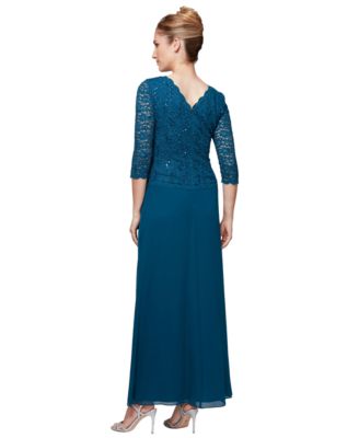 Women's Sequin Embellished Lace Top Gown