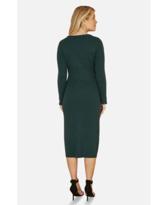 Women's Luminous Sparkle Knit Midi Sweater Dress