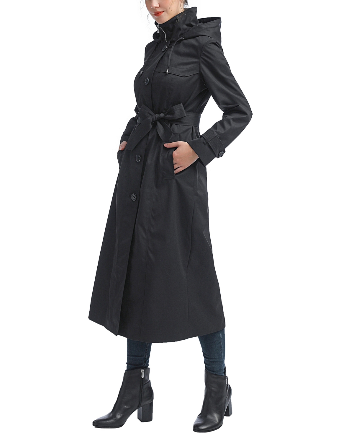 kimi + kai Women's Aine Hooded Long Rain Coat