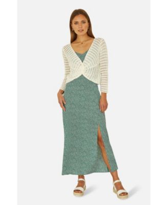 Women's Crochet Cotton Twisted Bolero Top