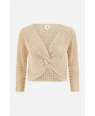 Women's Crochet Cotton Twisted Bolero Top