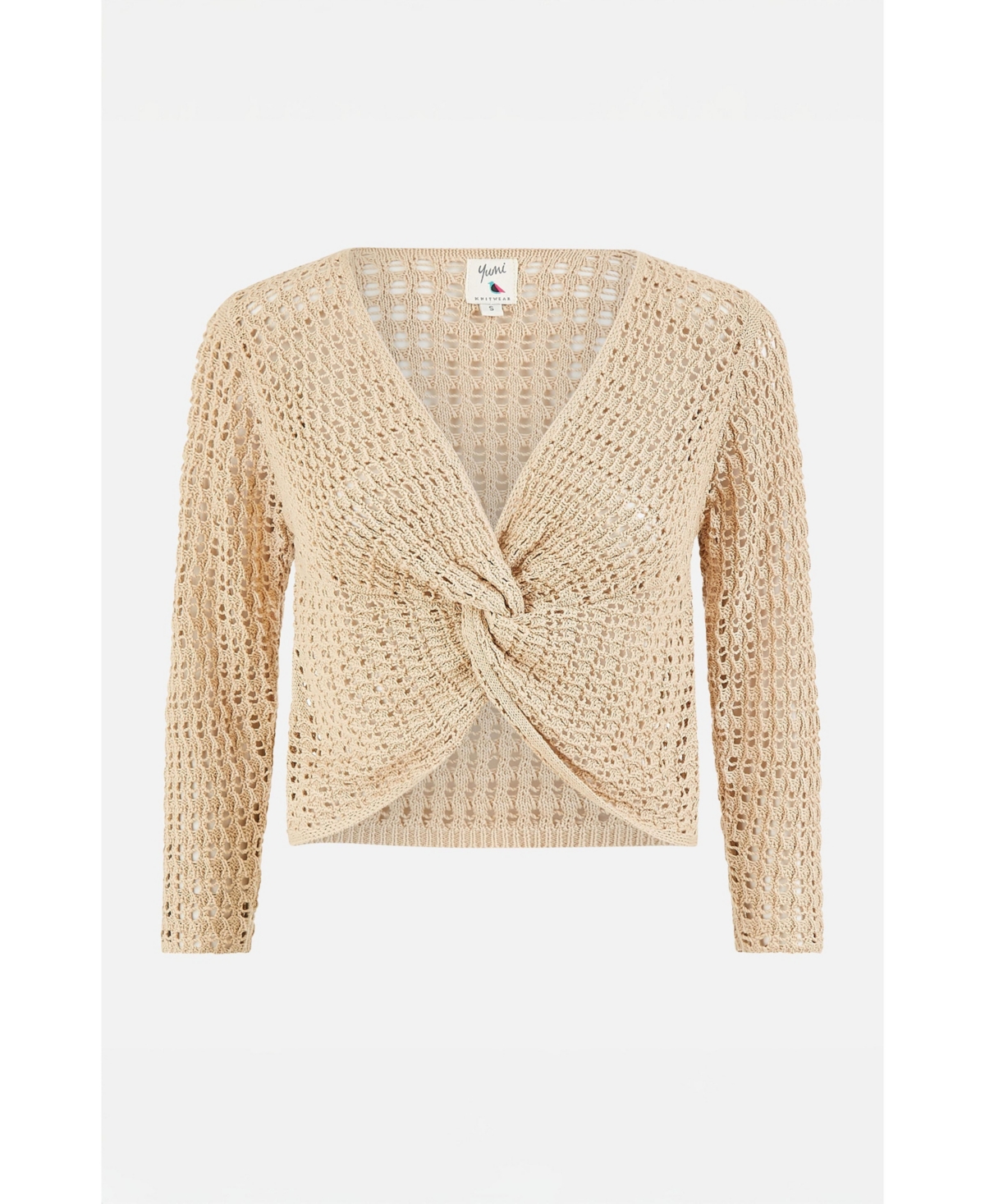 Yumi Women's Crochet Cotton Twisted Bolero Top