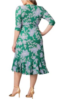 formal green dress plus size Margaret Floral Midi Dress Green | Occasion Dress in Sizes XXS–6X main image 0
