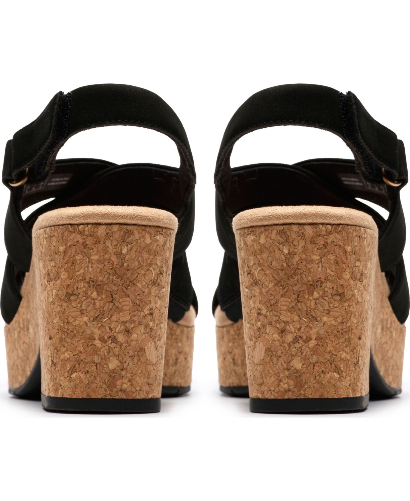 Женские сандалии Clarks Nerisa Grace Round Toe Wedge, цвет: Чёрный нубуковый — фото 3