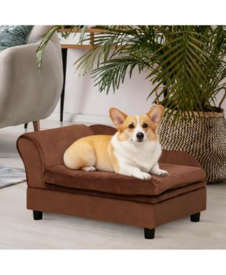 Small Pet Sofa with Storage and Tufted Cushion