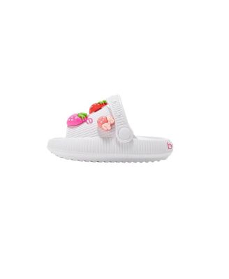 Toddler Girl's  Lightweight Platform EVA Slides - Slip - On Comfy with Strawberry Charm Accents