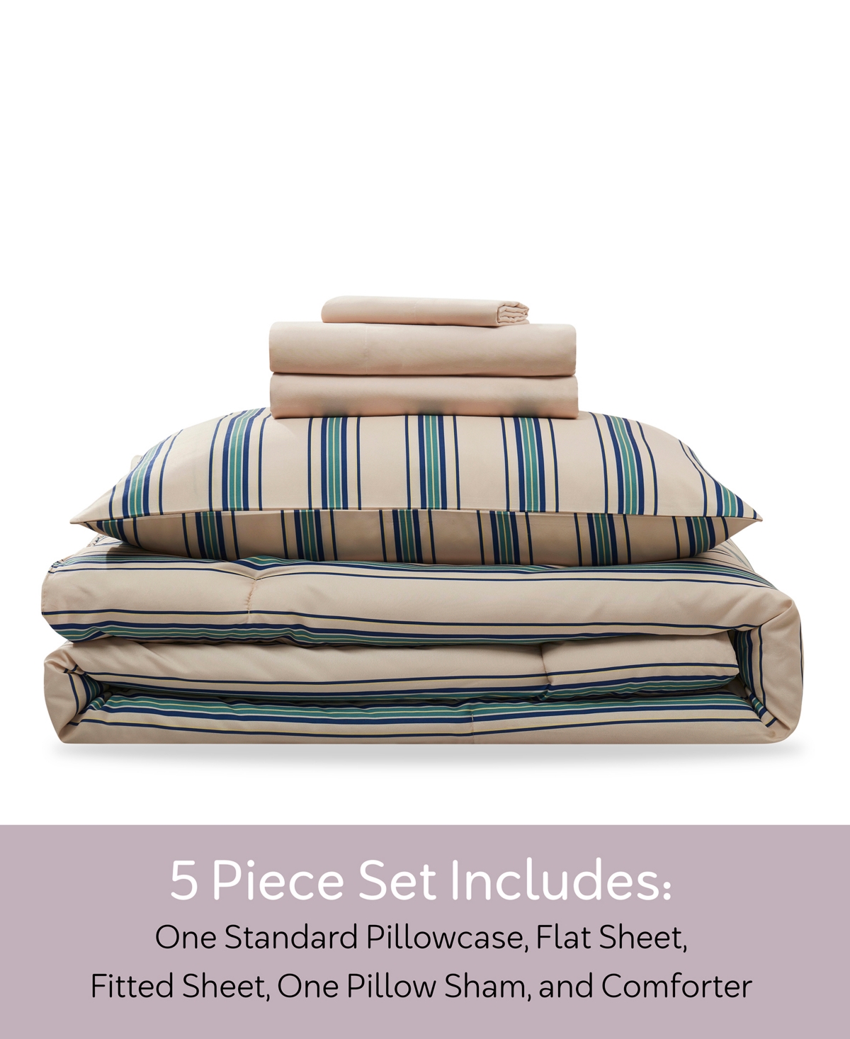 Nestl Luxury Soft Modern Striped Design -Pc. Comforter Set