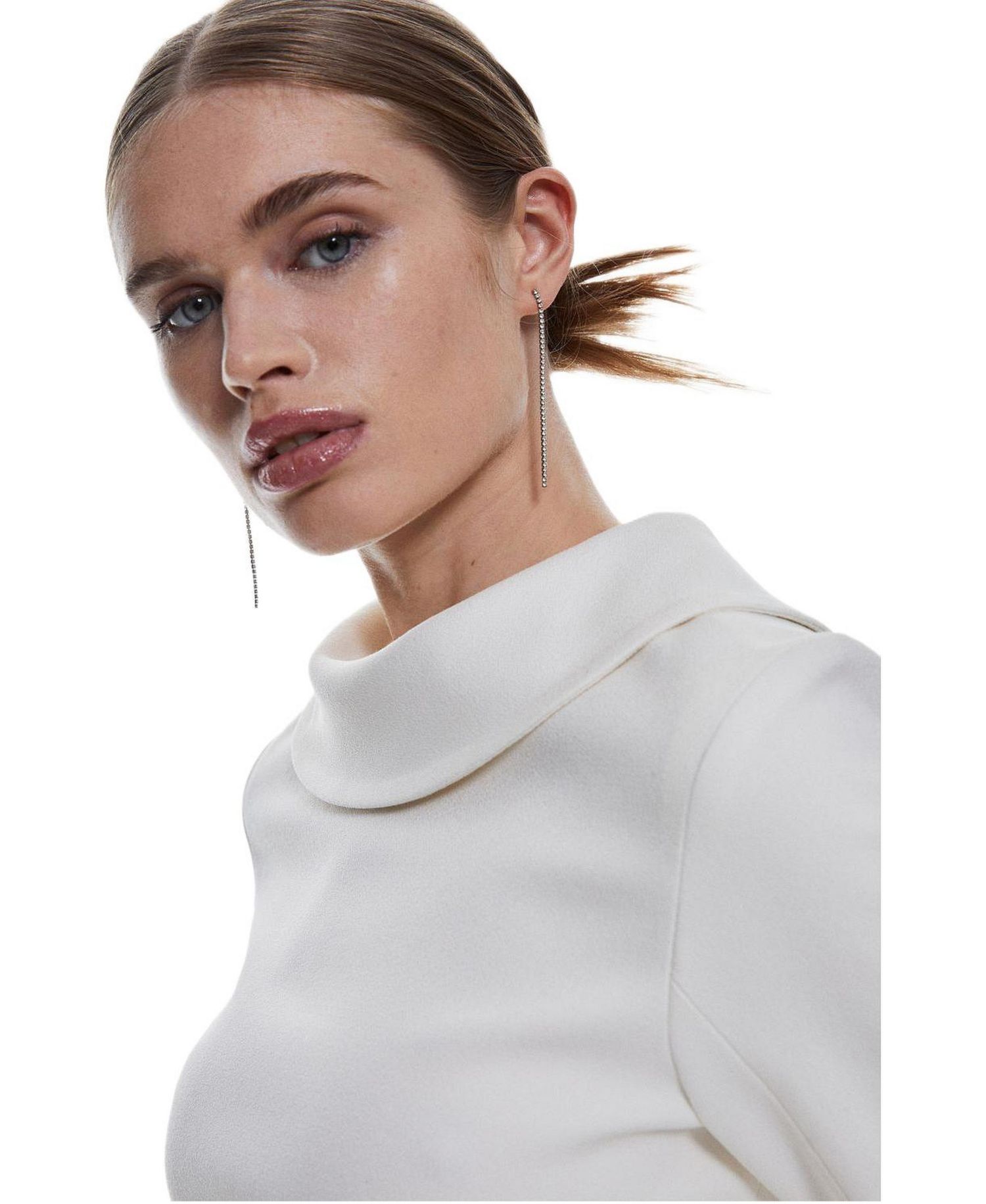 Women's Crepe Roll Neck Pencil Midi Dress