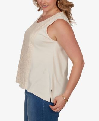 Plus Size Crochet Front Sweater Tank