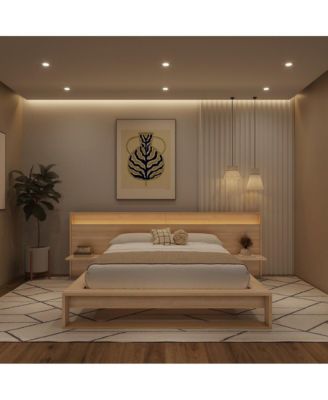 Extended Headboard with Integrated Shelves