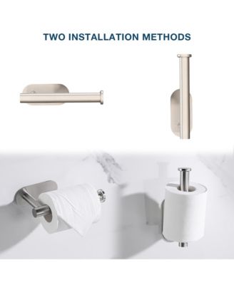 Self Adhesive Toilet Paper Holder - Stainless Steel, Rustproof, No Drilling, Wall Mount Bathroom Tissue Holder for Bathroom (Brushed Nicke)