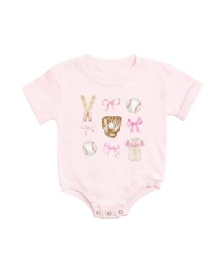 Baby Girls Baseball Cutie Short Sleeve Romper