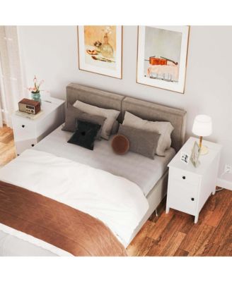 End Table with Charging Station Flip Top Bedside Table with USB Ports & Outlets