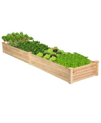 Wooden Raised Garden Bed Outdoor Wood Planter Box for Vegetables Flowers Fruit