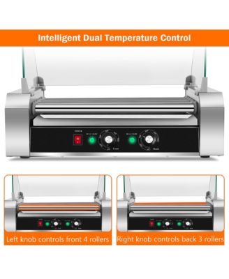 18 Hot Dog Hotdog 7 Roller Grill Cooker Machine w/ Cover