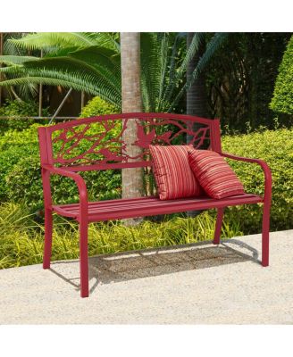 Patio Garden Bench Park Yard Outdoor Furniture Cast Iron Porch Chair