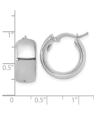 Solid 18k Yellow or White Gold Italian 19x9mm Wide Round Hoop Earrings