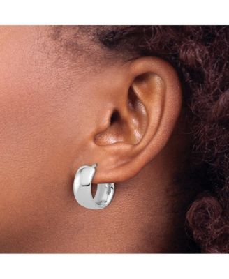 Solid 18k Yellow or White Gold Italian 19x9mm Wide Round Hoop Earrings