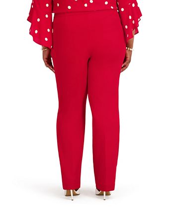 ladies red dress slacks Women's Work Pants If ironing is necessary Madam Mystique Esmee Red Side