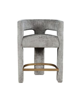  1 Pc   Jacquard Fabric Upholstered   Modern Luxury, Sculptural Design   Counter Stool