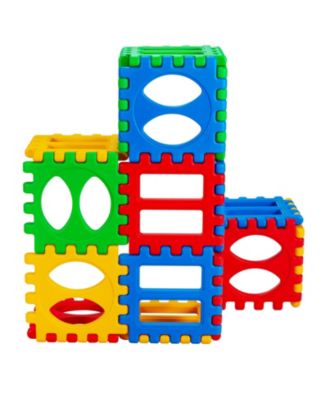 32-Piece Waffle Block Building Set for Kids, Stacking Toy
